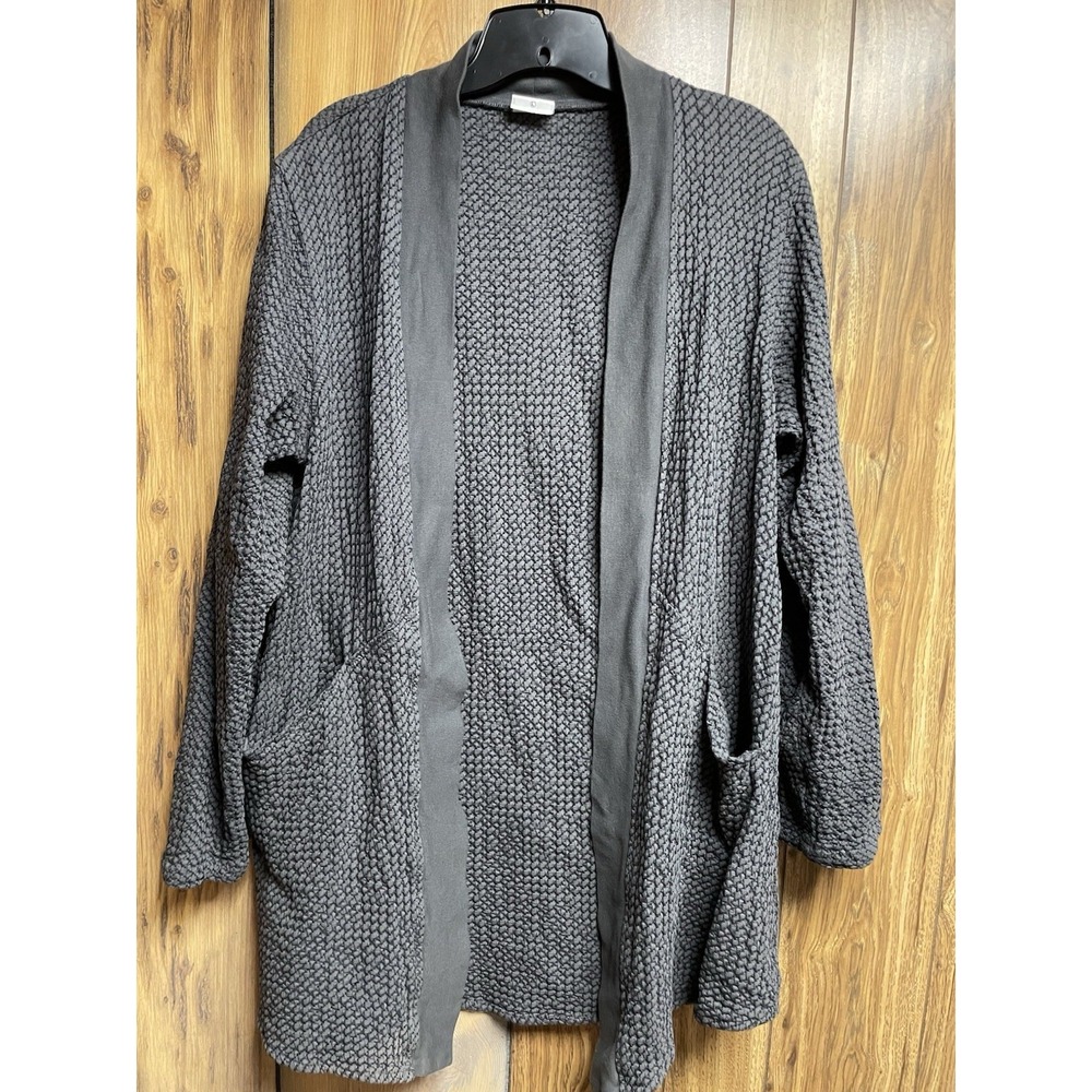 CMC Cardigan Womens L Regular Fit Open Front Long Sleeve Gray